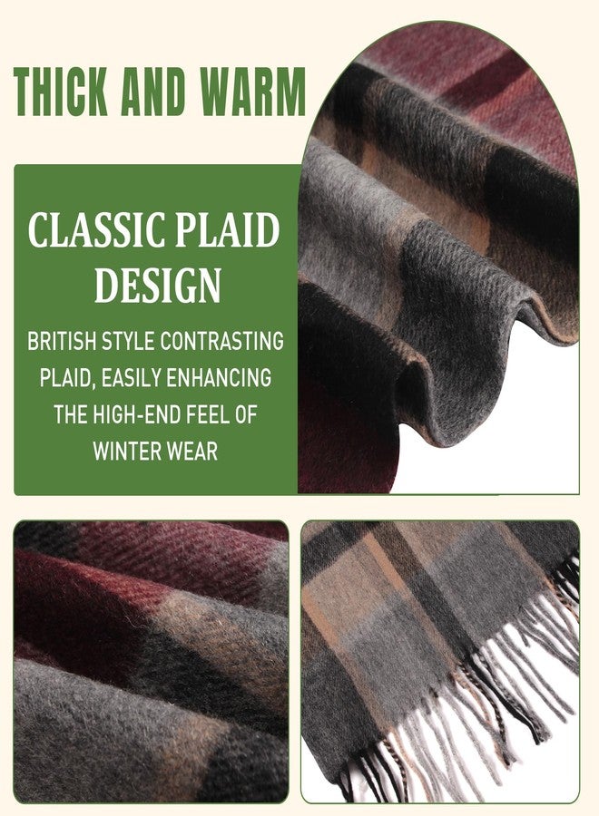 SKNSOFT Winter Wool Plaid Scarf for Men,Women Fashion Tartan Wrap Checkered Scarves - Image 5